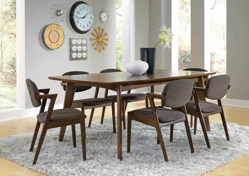 Malone 7-piece Rectangular Dining Set Dark Walnut and Grey image