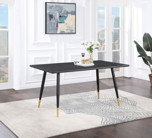 Zetta Rectangular Dining Table Black and Gold image