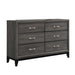 Watson 6-drawer Dresser Grey Oak and Black image