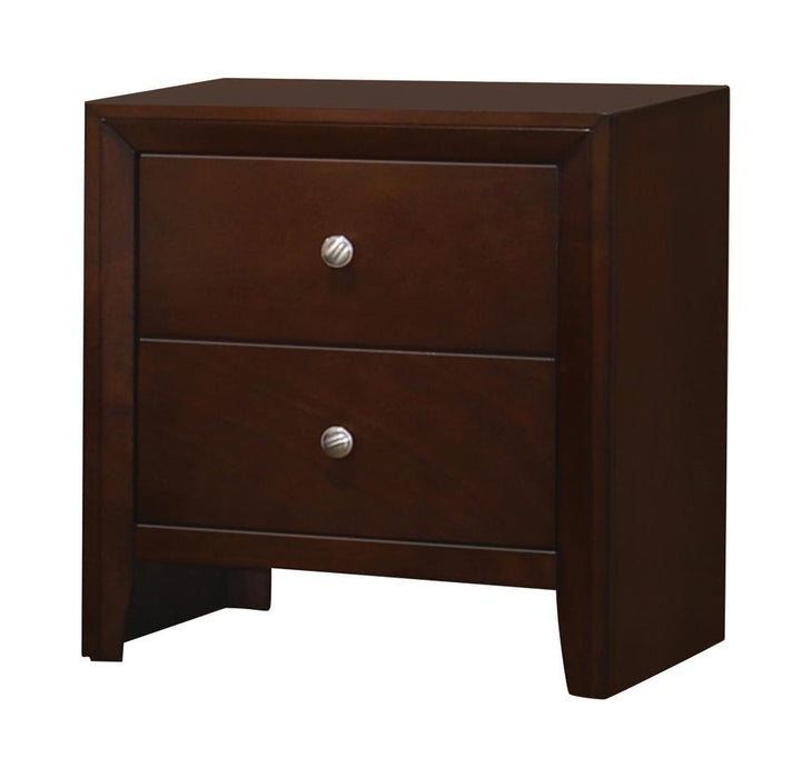 Serenity Rectangular 2-drawer Nightstand Rich Merlot