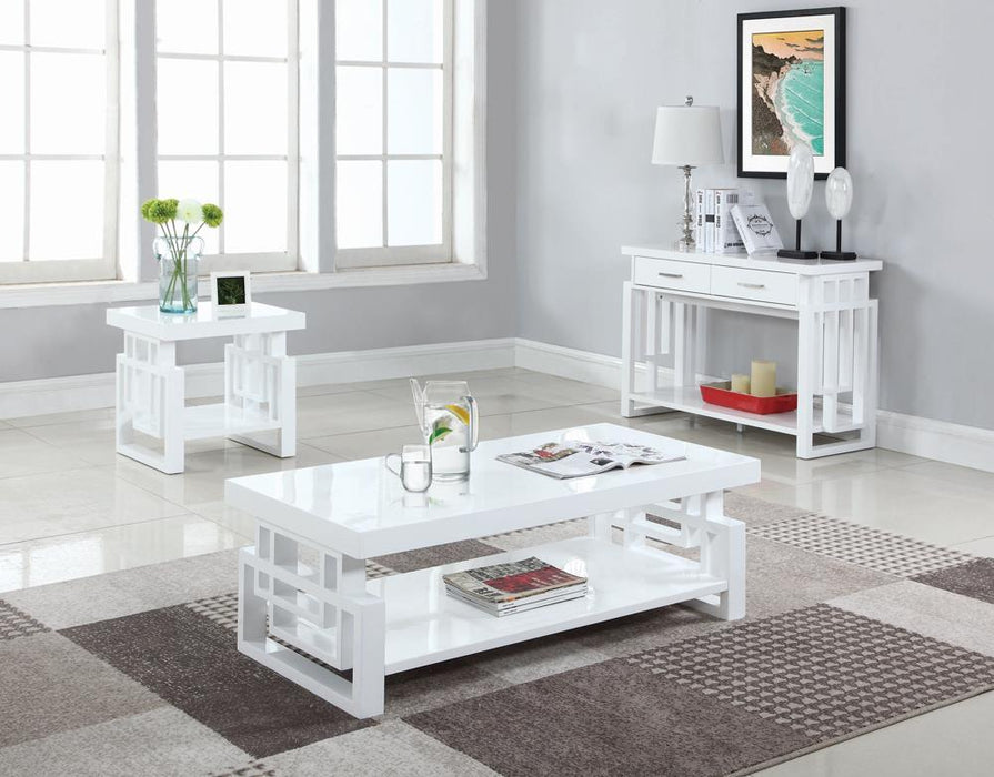 Schmitt Rectangular End Table High Glossy White