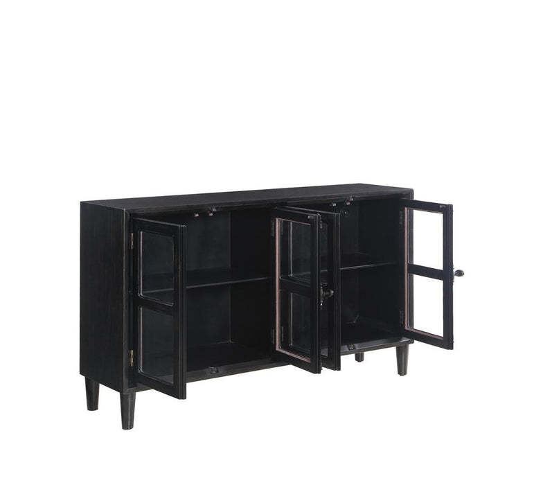 Sylvia 4-door Accent Cabinet Black