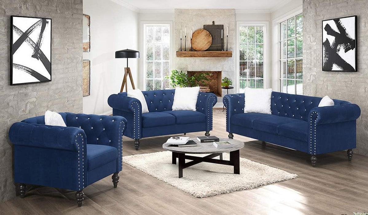 Galaxy Home Emma Sofa in Navy Blue GHF-808857729828