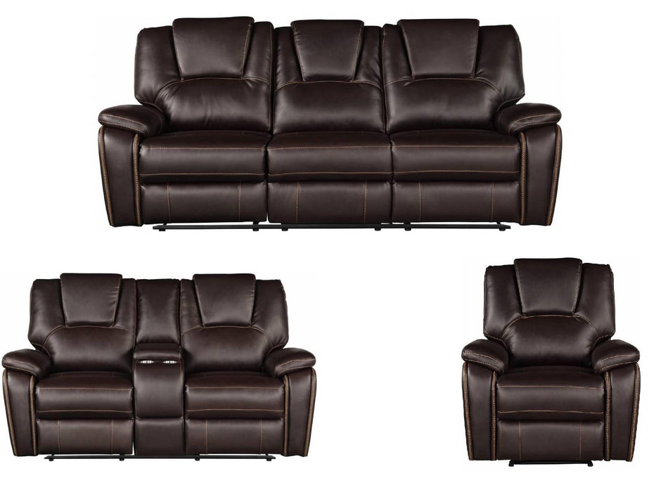 Galaxy Home Hong Kong Reclining Sofa in Brown GHF-733569214310