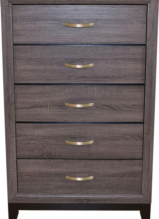 Galaxy Home Hudson 5 Drawer Chest in Foil Grey GHF-808857594679 image