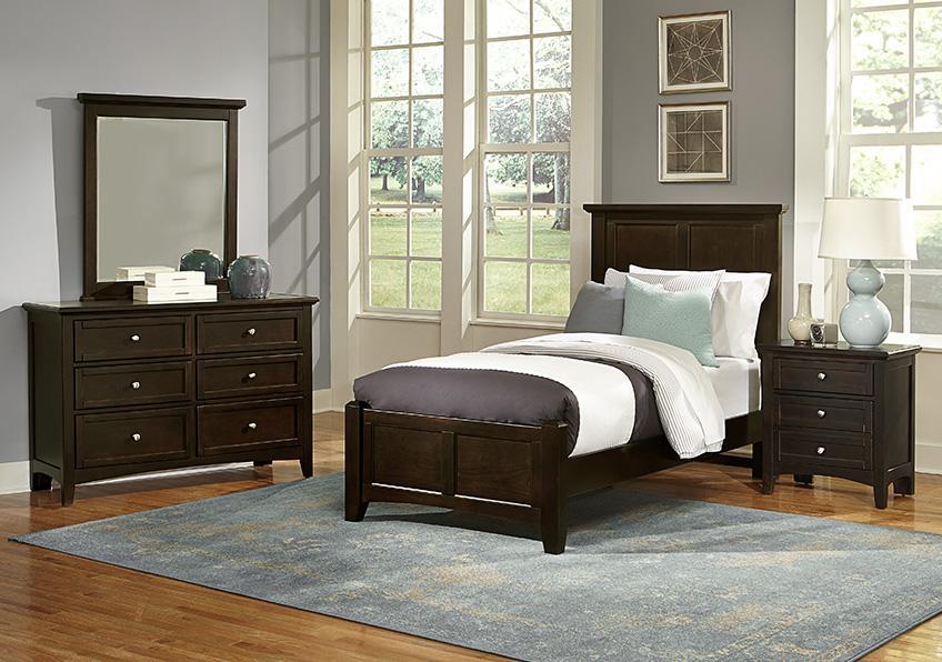 Vaughan-Bassett Bonanza Twin Mansion Bed Bed in Merlot