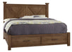 Vaughan-Bassett Cool Rustic King Barndoor X Headboard with Storage Footboard Bed in Amber image