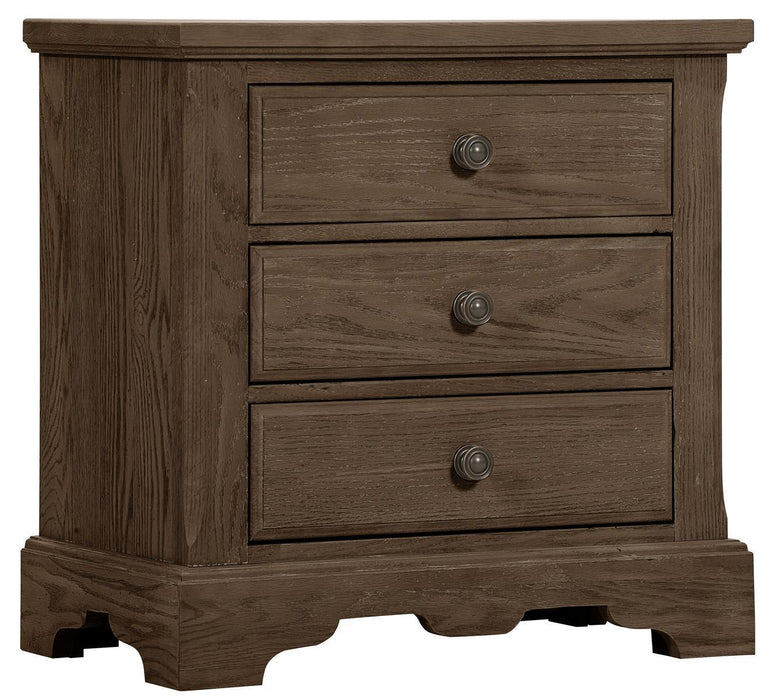 Vaughan-Bassett Heritage 3 Drawer Nightstand in Cobblestone Oak image