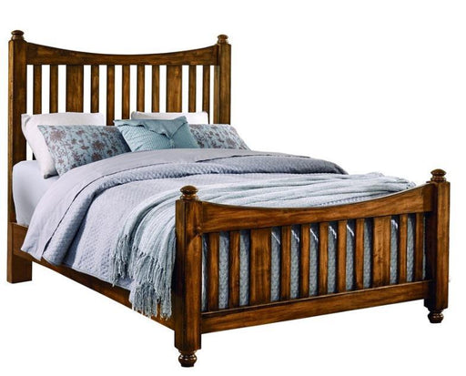 Vaughan-Bassett Maple Road King Slat Poster Bed  in Antique Amish image