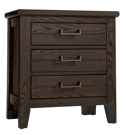 Vaughan-Bassett Passageways Charleston Brown 3 Drawer Nightstand in Dark Brown image